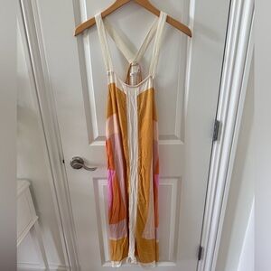 O’Neil Miranda White Multi Geometric Print Midi Dress Size Small